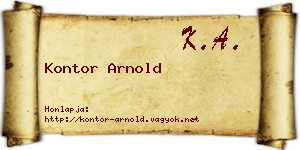 Kontor Arnold névjegykártya